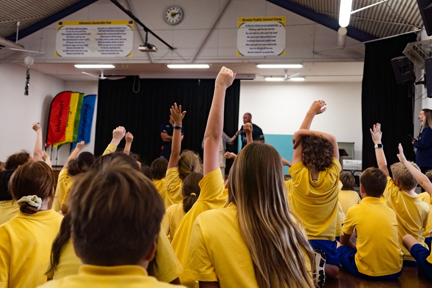 Bronte Public School students had plenty of questions to ask Lodge and Va'a.