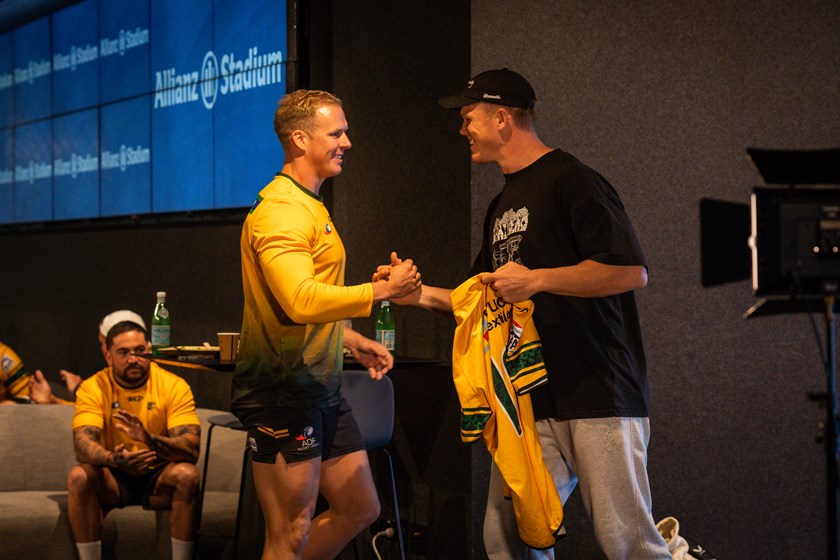 The Roosters presented the ADFRL players with their jerseys on Monday afternoon. 