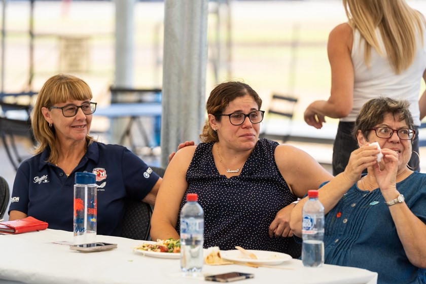 Twenty Years Strong: (from left to right) Club matriarchs Cath King, Deanne Michailidis and Deanne's mother, Maria, have contributed to the development, growth and professionalism of dozens of Sydney Roosters players over the last two decades. 