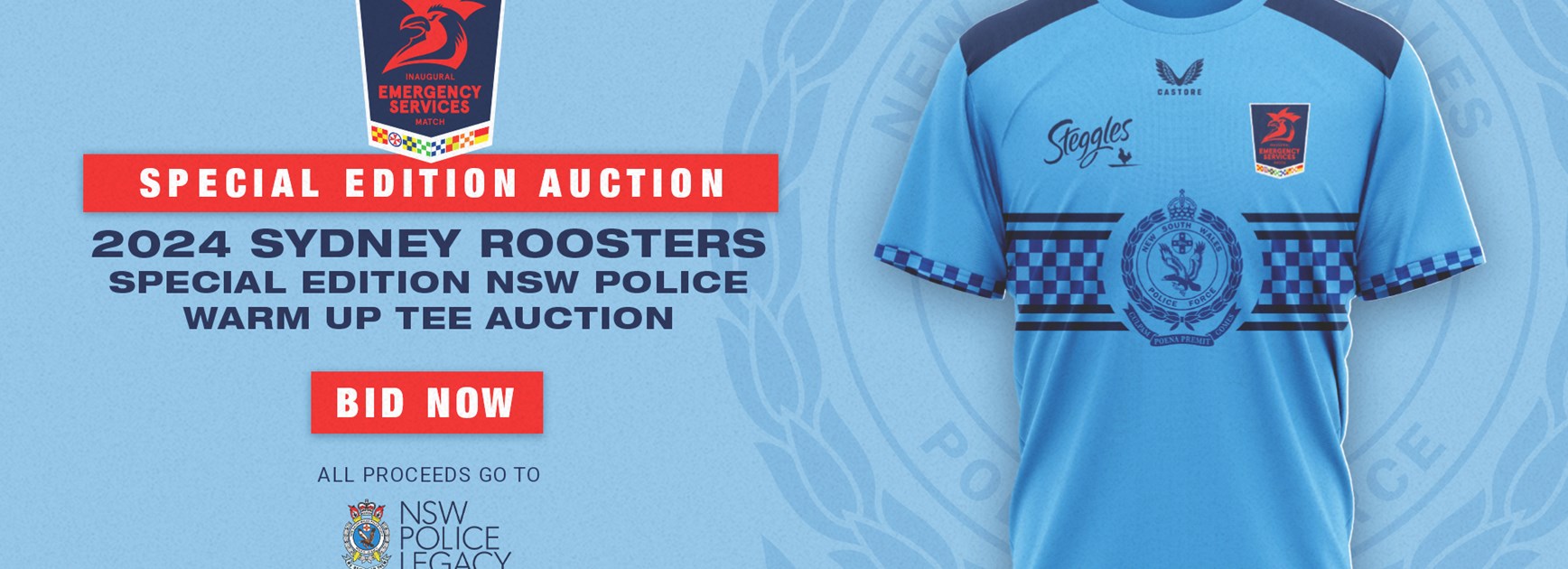 Sydney Roosters Emergency Services Match – NSW Police Training Tees