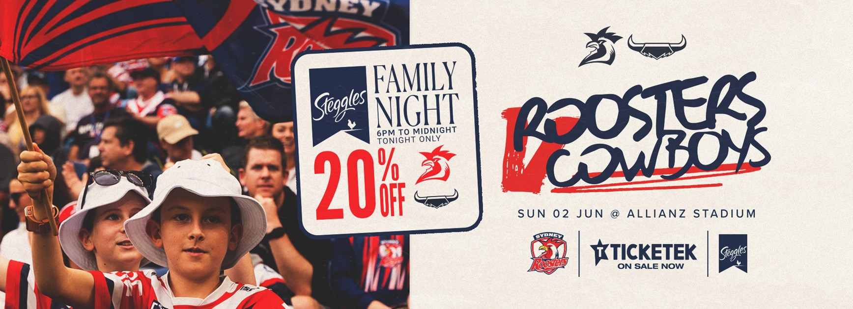 Get 20% Off All Round 13 Family Passes with Steggles Family Night!