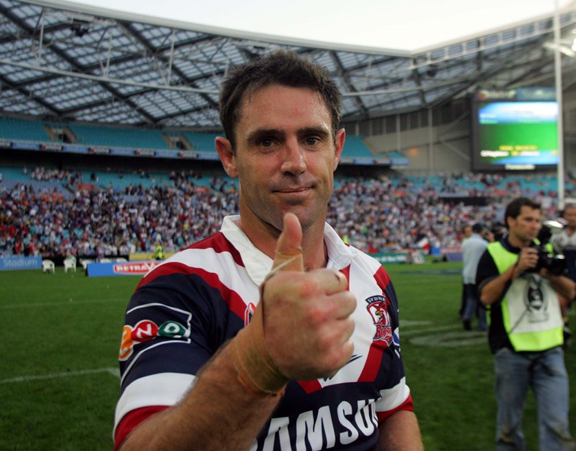 Into Another: Brad Fittler gives a thumbs up as his side reaches a third consecutive Grand Final. 