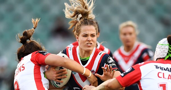 Nrlw Dragons V Roosters Jessica Sergis Isabelle Kelly Clash Sizzles Pressure On Ruan Sims And